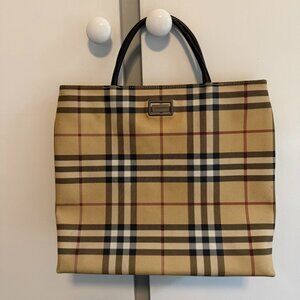 1990s Burberry Coated Canvas Medium Satchel
